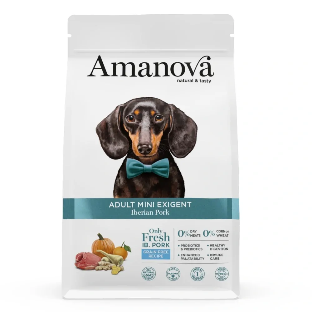 Amanova Dog Adult Mini Exigent Iberian Pork & Pumpkin GF 0,8 kg