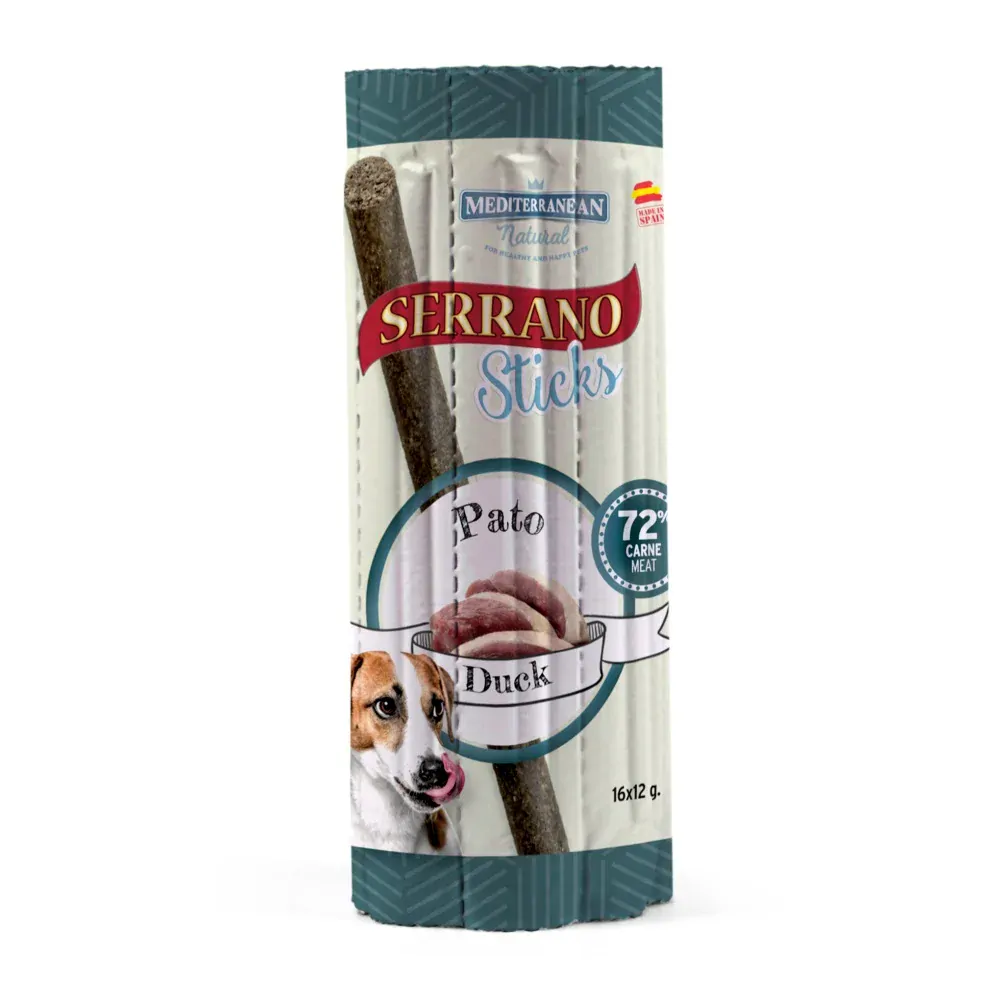 SERRANO Dog Sticks Duck, tyčinky 16x12 g