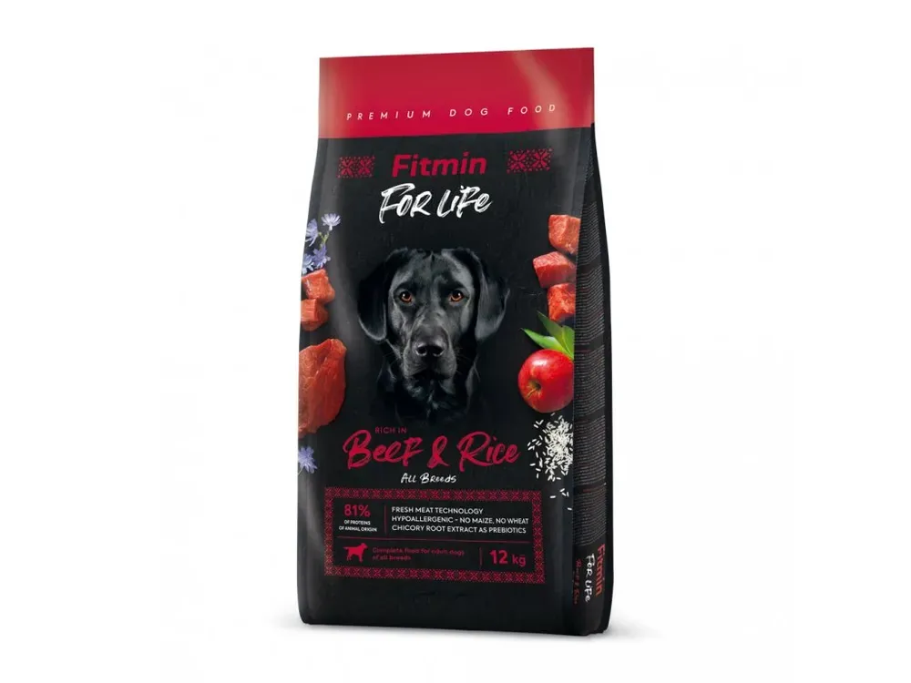 FITMIN DOG FOR LIFE BEEF & RICE 12 kg