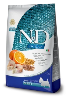 Farmina N&D dog OCEAN (AG) adult mini, codfish, spelt, oats & orange 2,5 kg