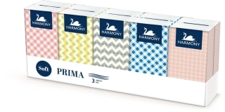 HARMONY PRIMA 3-vrstvové papierové vreckovky (10 × 10 ks)
