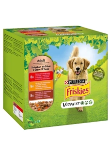 FRISKIES ADULT DOG hovädzie,kura,jahňacie v šťave 24x85g